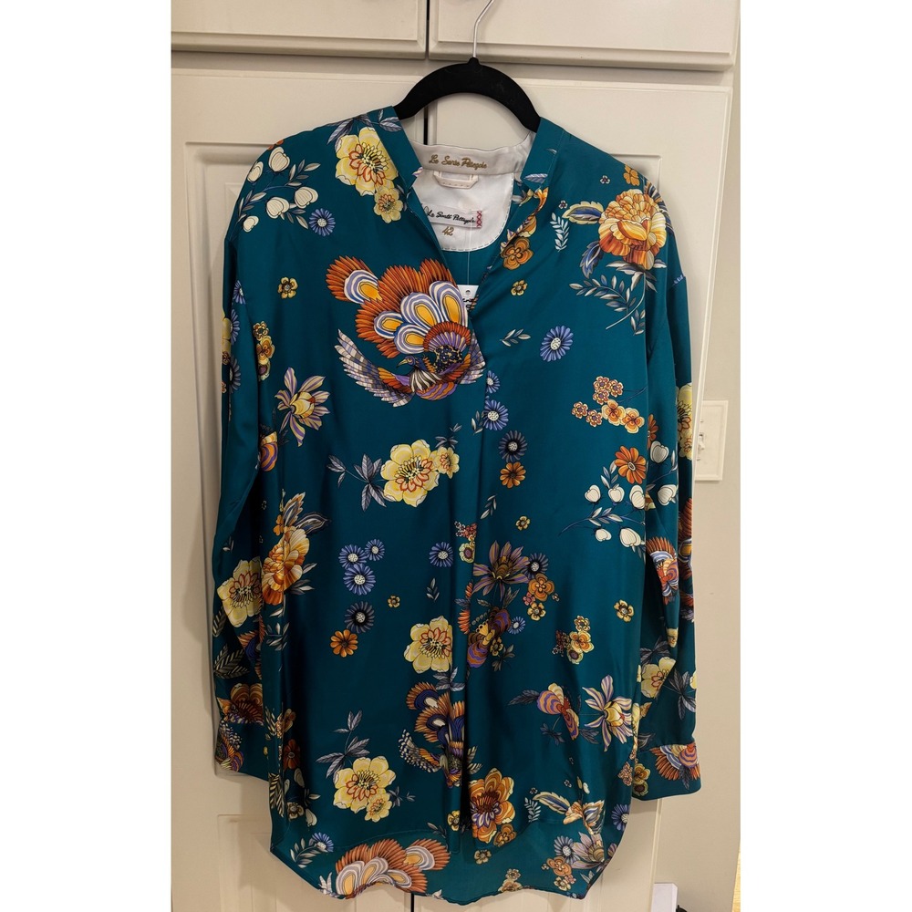Womens Le Sarte Pettegole Floral Print Long Sleeve Tunic Top Blouse